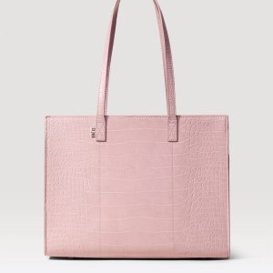 The Work Tote in Atlas Pink Croc