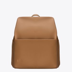 The Everyday Diaper Backpack in Camel Vegan Leather